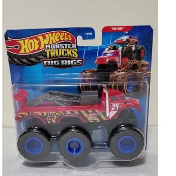 Hot Wheels Monster Trucks Big Rigs The 909 6-Wheel Red Monster Truck 2024 Die-Ca - Picture 1 of 10